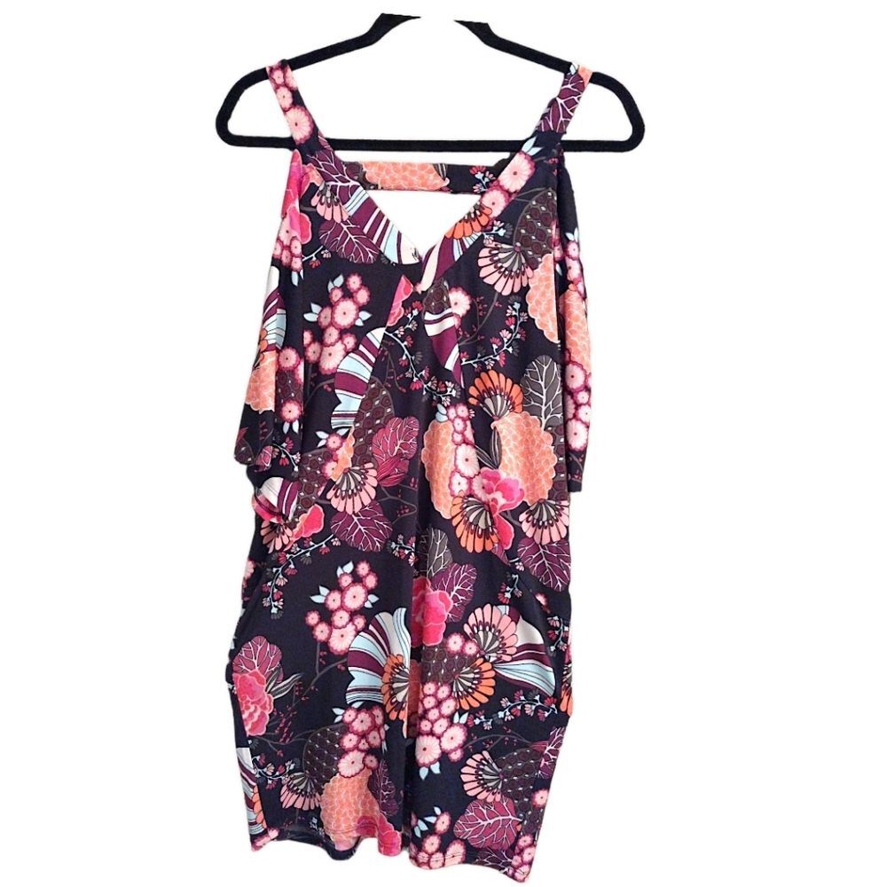 Trina Turk Floral Cold Shoulder Mini Dress, Size Small, Multicolored, LIKE NEW!!